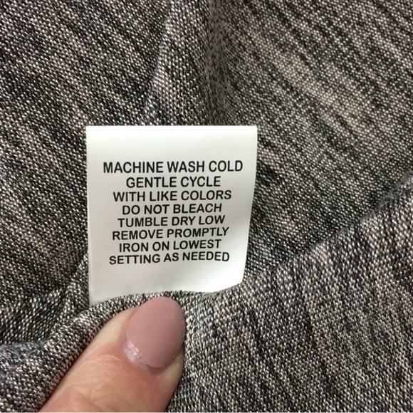 NY Collection Grey Marbled Asymmetrical Hem Stretch Tunic Size Medium Casual - Picture 11 of 14